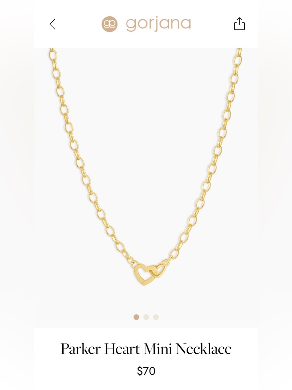Gorjana Parker Heart Mini Link Necklace